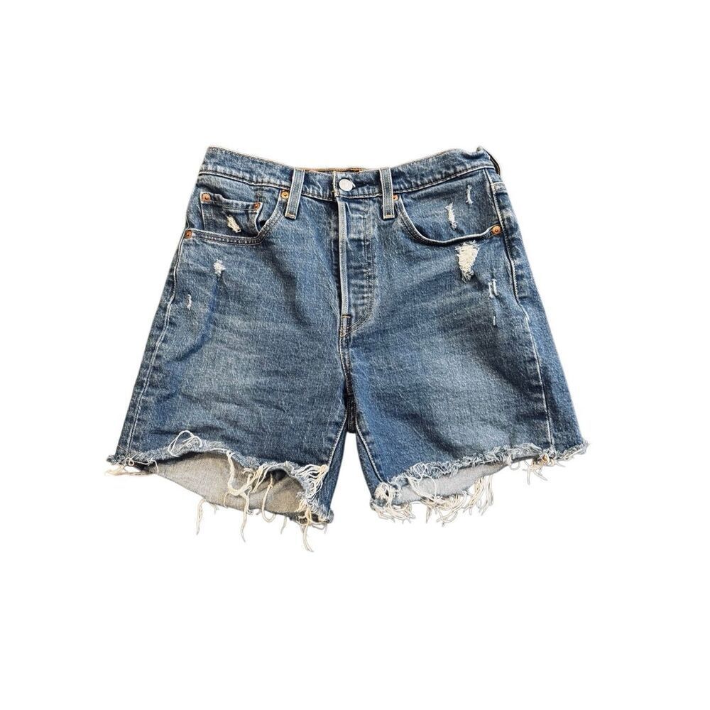 Levi’s 501 Cutoff Denim Shorts W27 High Rise Button Fly 5.5” Inseam